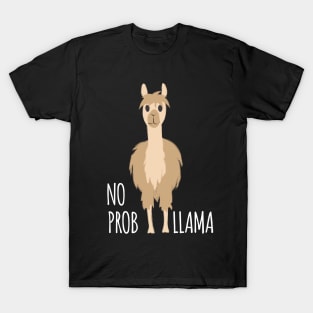 Dramabite No prob-llama funny and cute llama alpaca illustration T-Shirt